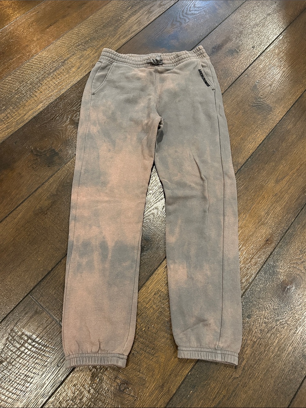abercrombie kids beige and Gray Tie-Dye Jogger Sweatpants